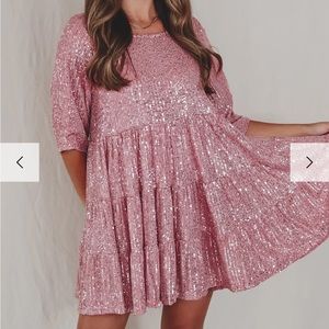 Light pink sequin dress